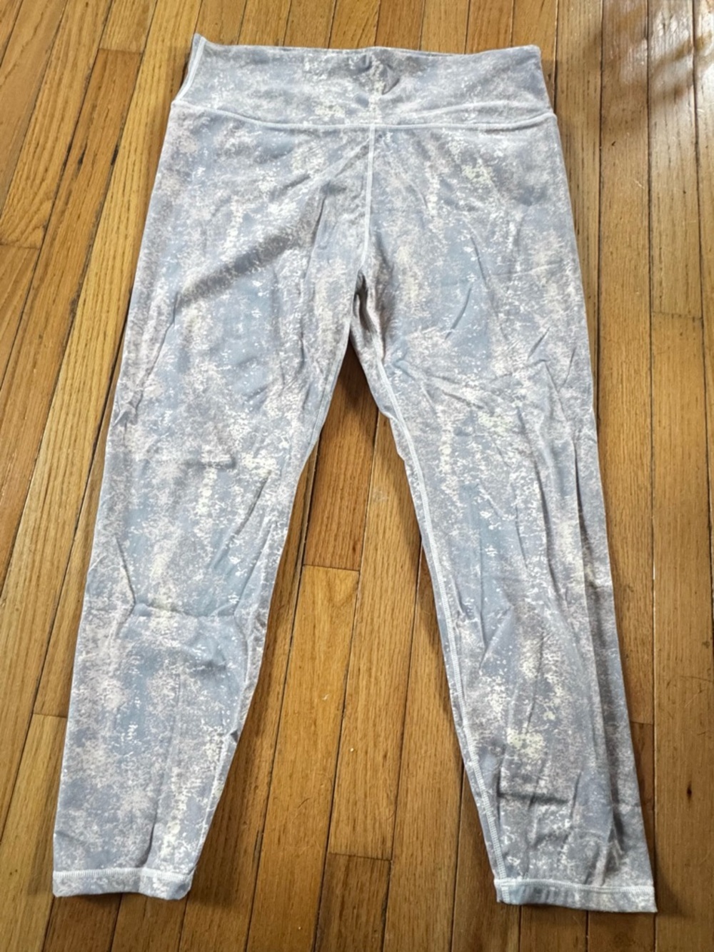 Mono B Light Gray Marble-Print Leggings